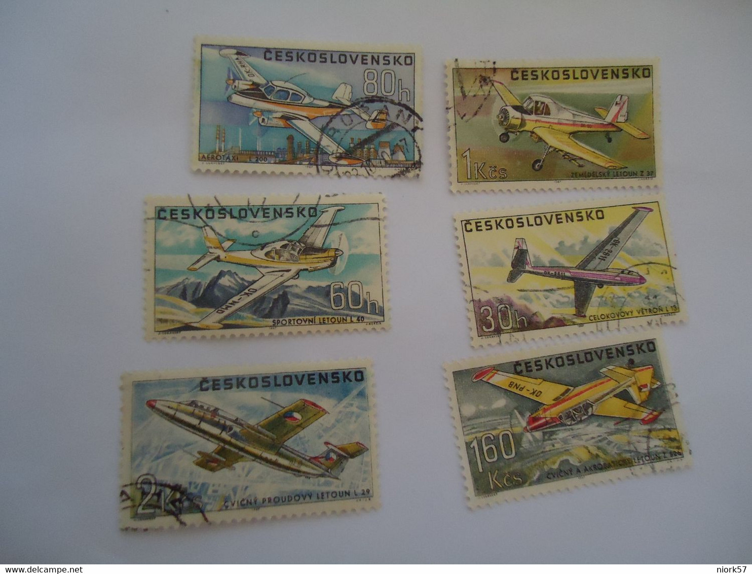 CZECHOSLOVAKIA USED   STAMPS 6 AIRPLANES - ...-1918 Prephilately