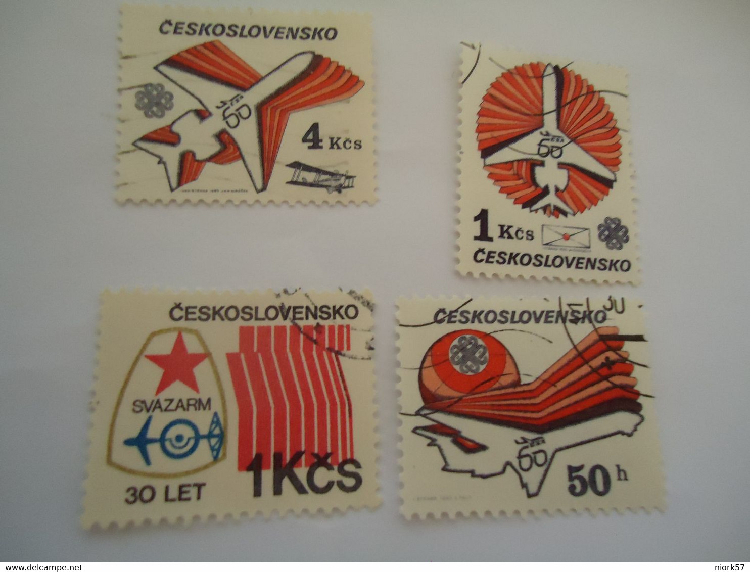 CZECHOSLOVAKIA USED   STAMPS 4  AIRPLANES - ...-1918 Voorfilatelie