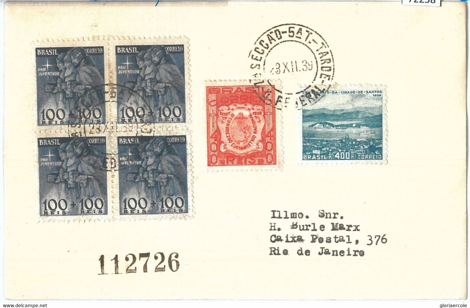 72258 - BRAZIL - POSTAL HISTORY -   COVER 1939 - Otros & Sin Clasificación