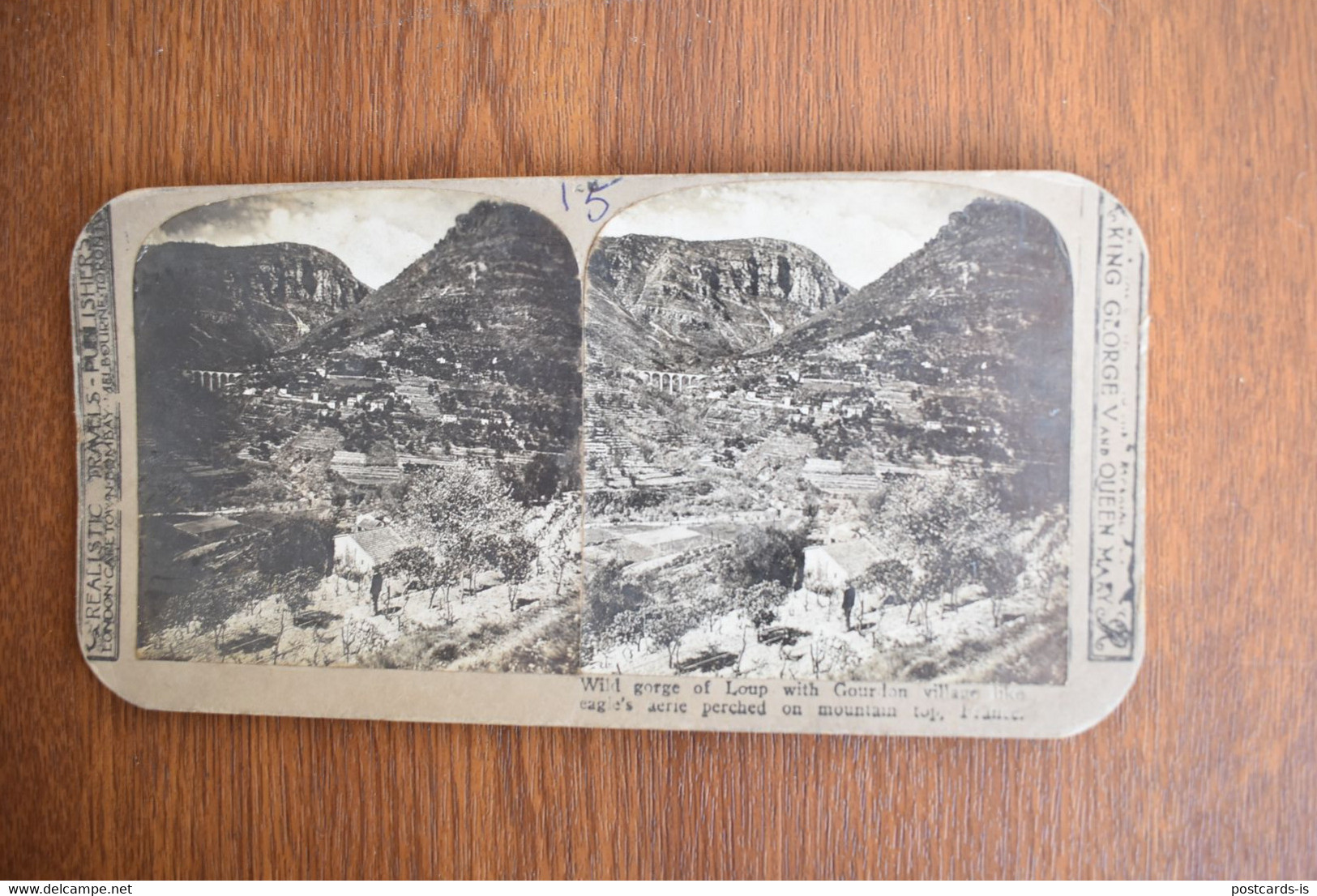Photo Stereoscopic Stereoscopy - Wild Gorge Of Loup With Gourdon Village France - Visionneuses Stéréoscopiques
