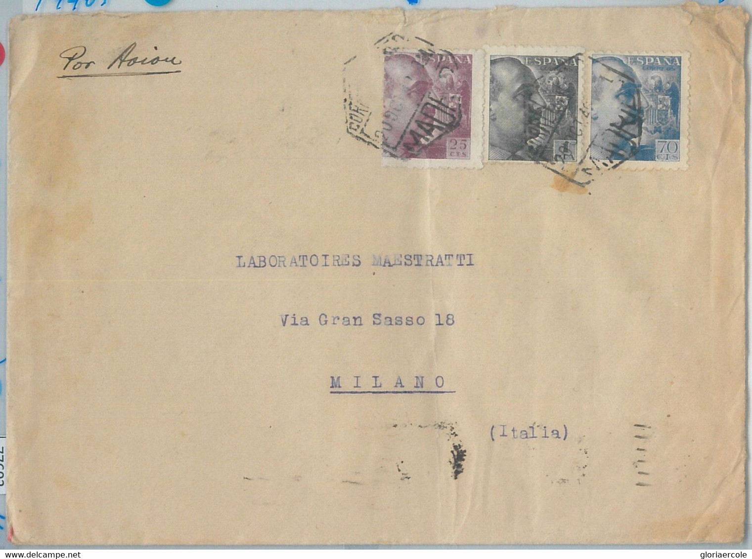 77601 - SPAIN - POSTAL HISTORY -   AIRMAIL COVER To ITALY  1940's - Andere & Zonder Classificatie