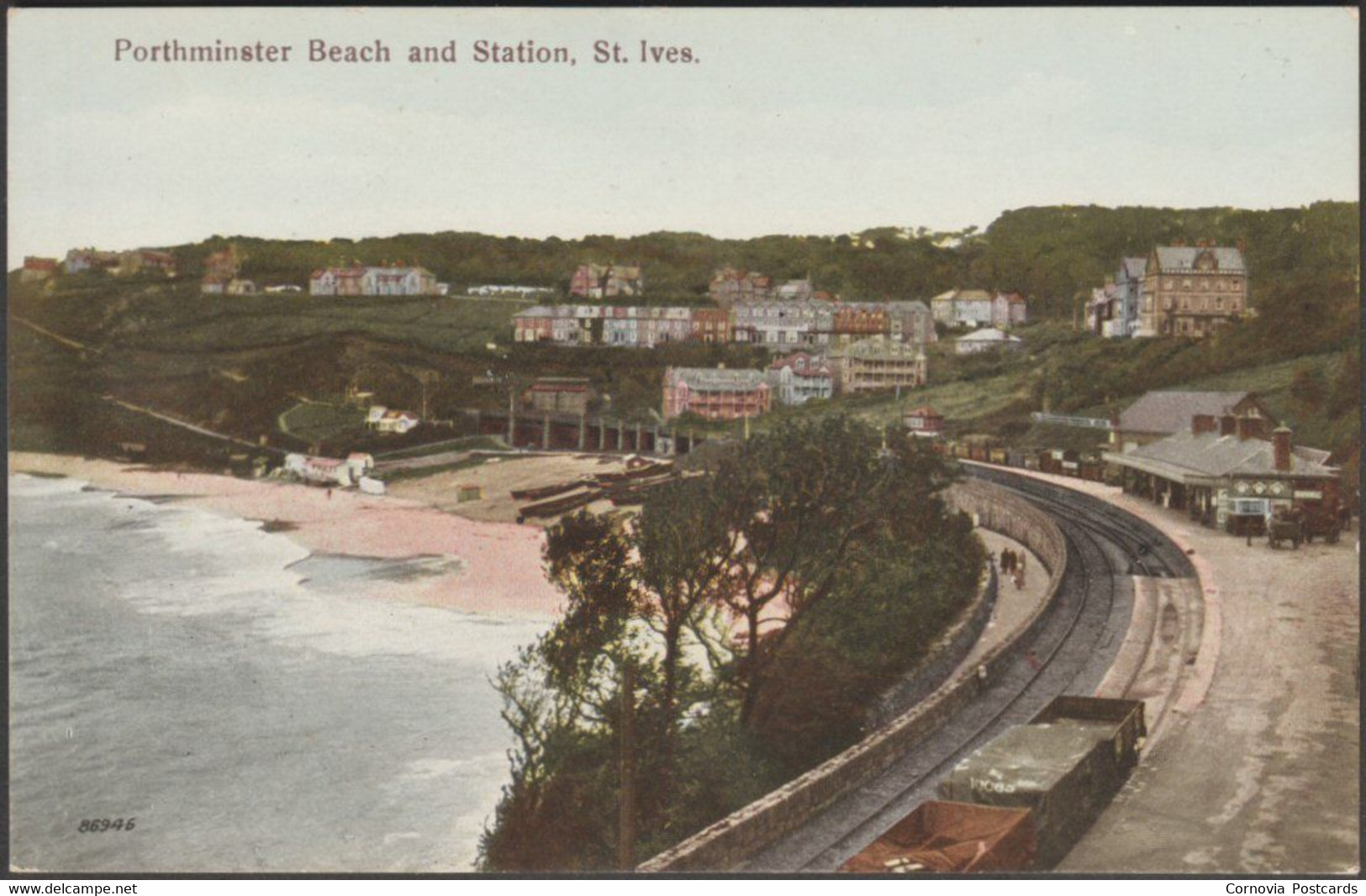 Porthminster Beach And Station, St Ives, Cornwall, C.1920s - Postcard - St.Ives