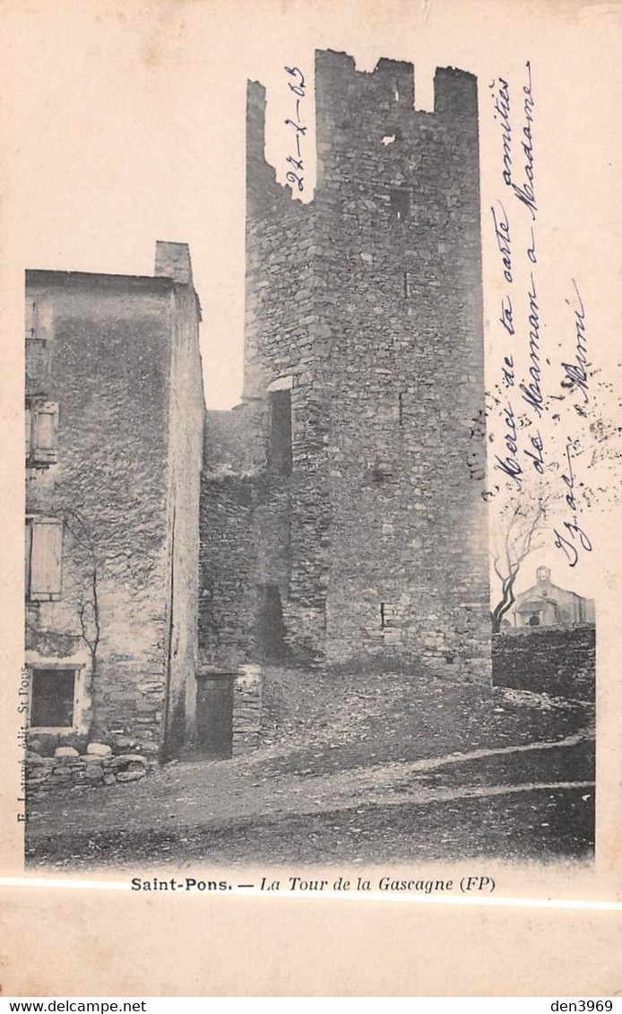 SAINT-PONS (Hérault) - La Tour De La Gascagne - Précurseur Voyagé 1903 - Saint-Pons-de-Thomières