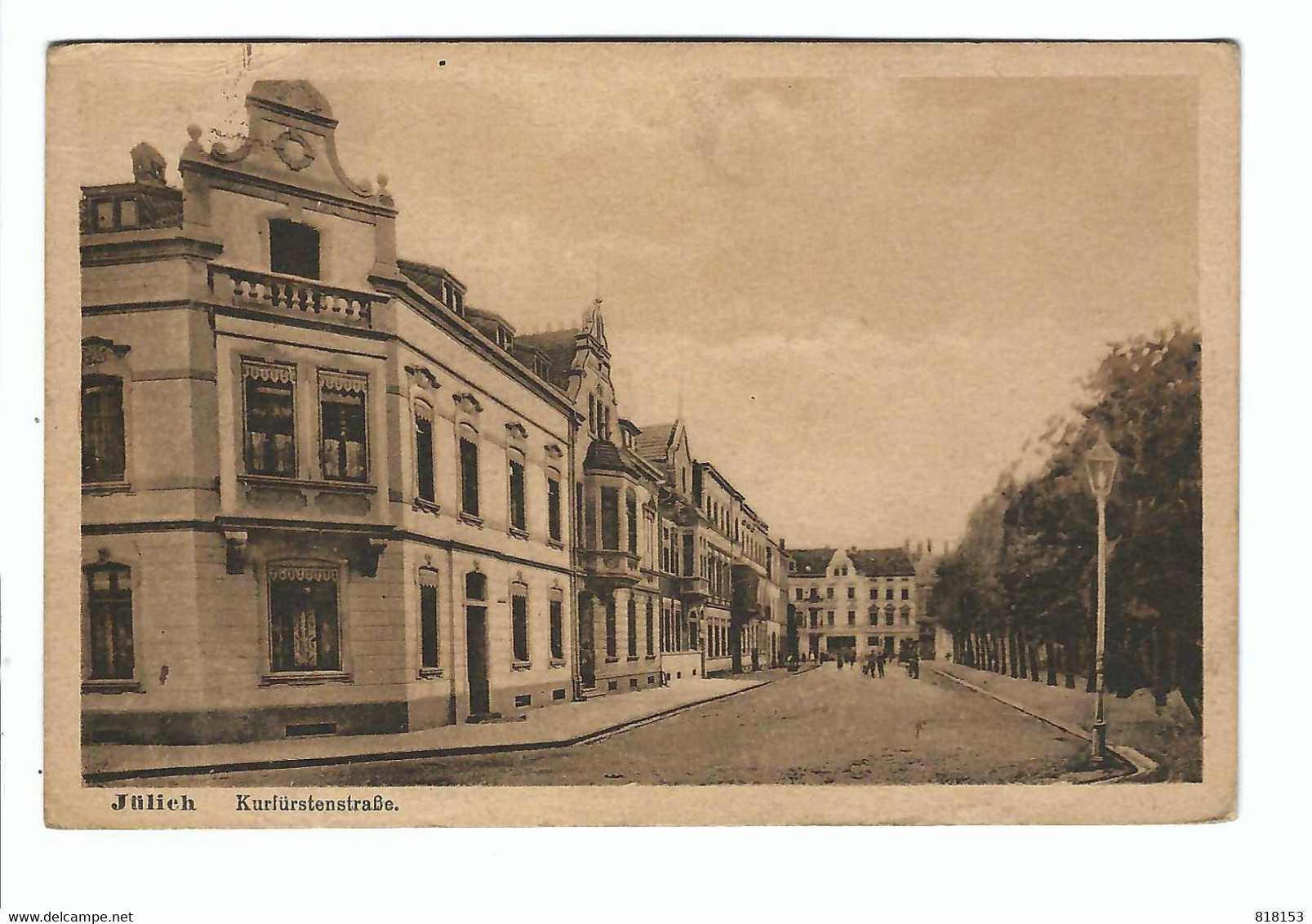 Jülich  Kurfürstenstrasse      BELGISCHE LEGERPOSTERIJEN  1919 - Juelich