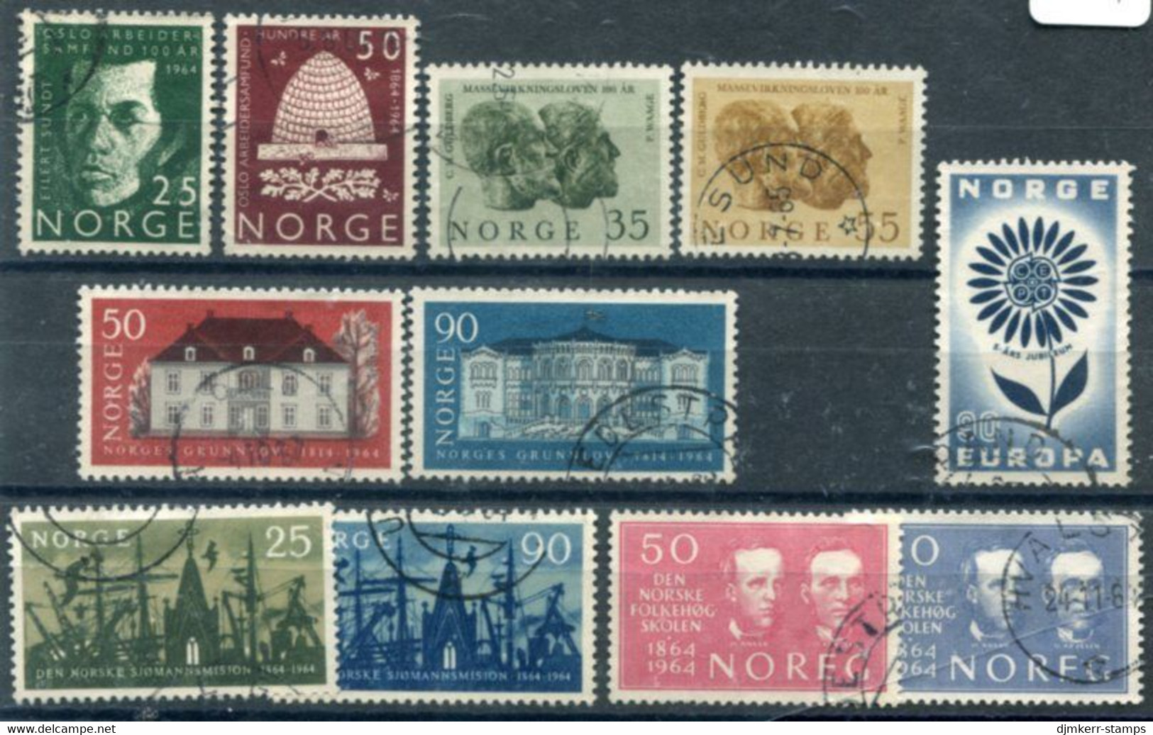 NORWAY 1964 Complete Commemorative Issues Used - Oblitérés