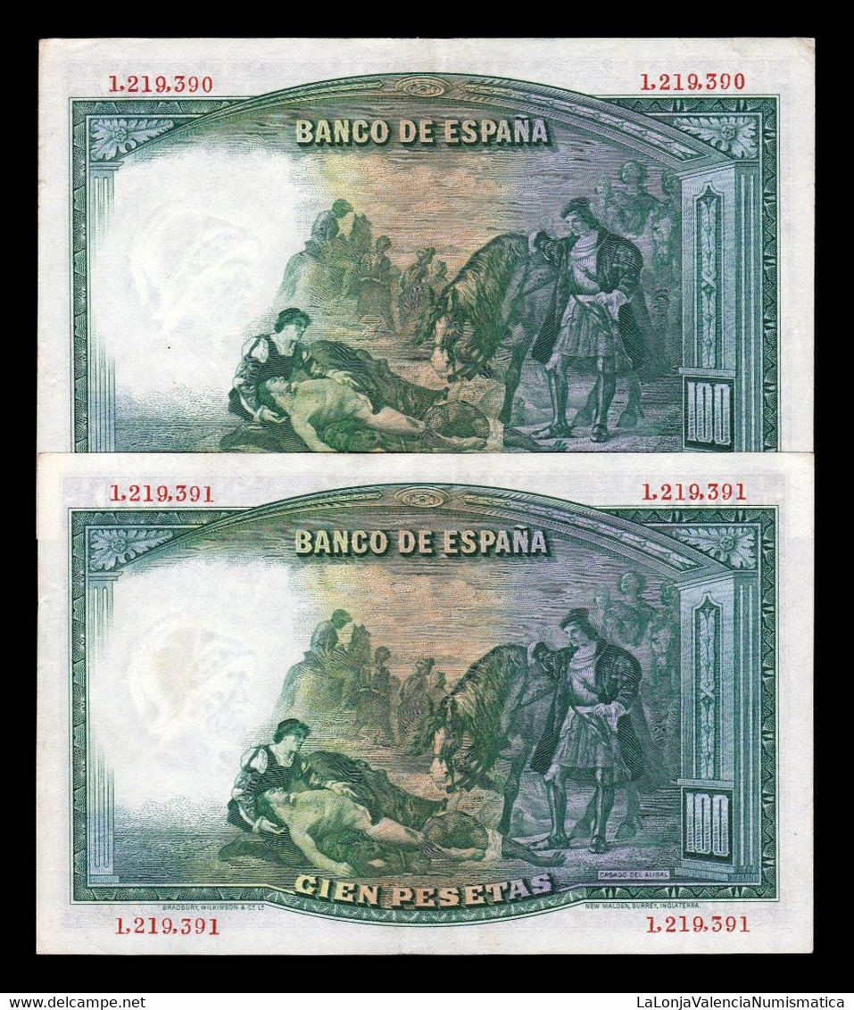 España Spain Pareja 100 Pesetas Gran Capitán 1931 Pick 83 MBC+ VF+ - 100 Pesetas