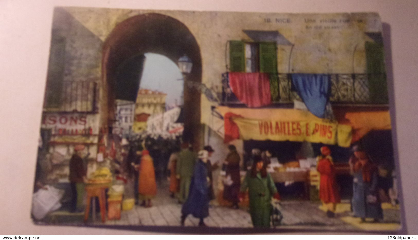 06- NICE -- LE MARCHAND DE VOLAILLES ET LAPINS -vieille Rue Animée- A Voyagé En 1930 - Vita E Città Del Vecchio Nizza