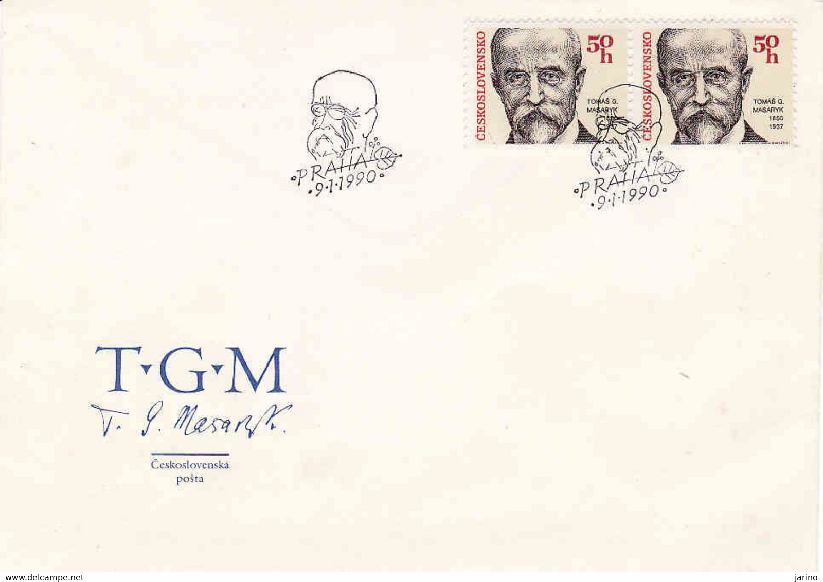 Czechoslovakia 1990, Tomáš Garrique Masaryk - Buste