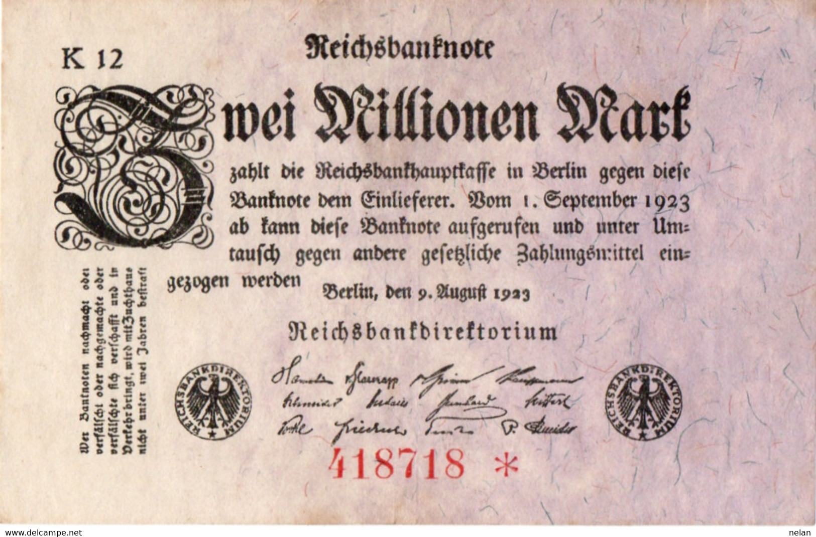 GERMANY- 2 MILLIONEN MARK 1923 -  P-103a.4 - 2 Miljoen Mark