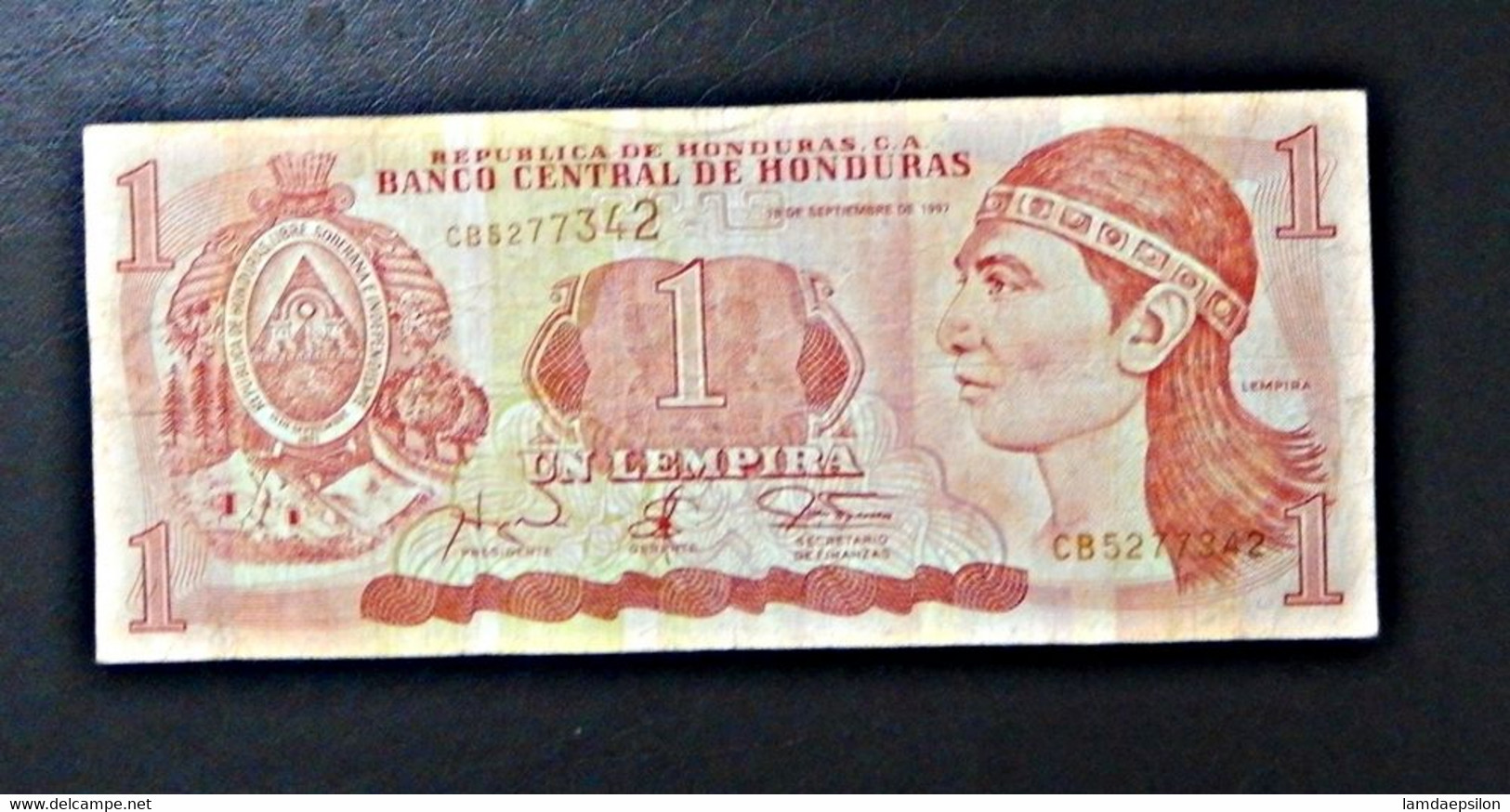 A4 HONDURAS  BILLETS DU MONDE WORLD BANKNOTES  1 LEMPIRA 1997 - Honduras