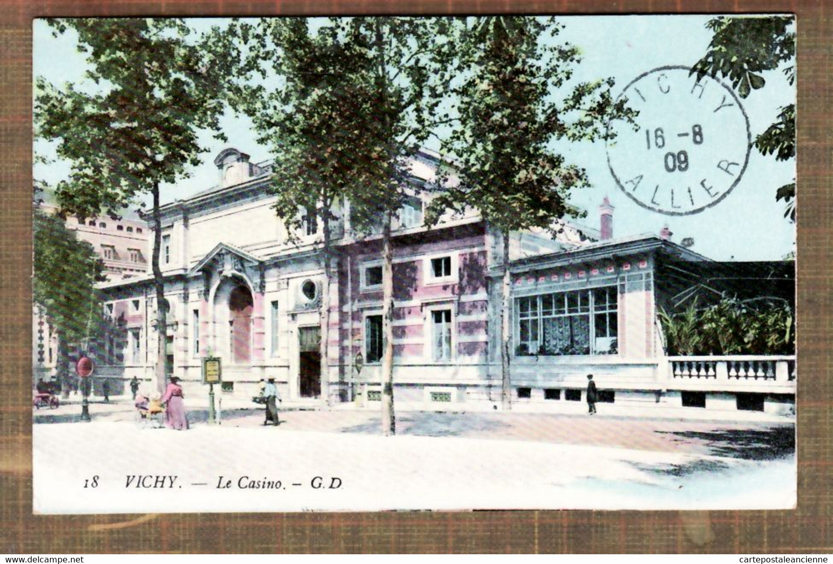 X03151 VICHY 03-Allier Le CASINO Façade Côté Rue Colorisé 1910s GD 18 - Vichy