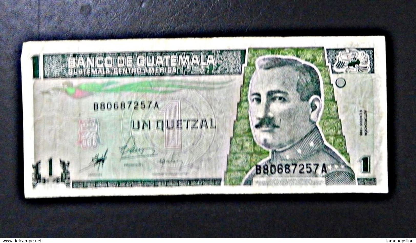 A4 GUATEMALA  BILLETS DU MONDE WORLD BANKNOTES  1 QUETZAL - Guatemala