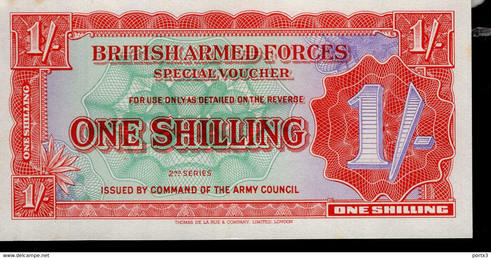 British Banknoten 5 Verschiedene With Ten Shilling BB 7 - British Armed Forces & Special Vouchers