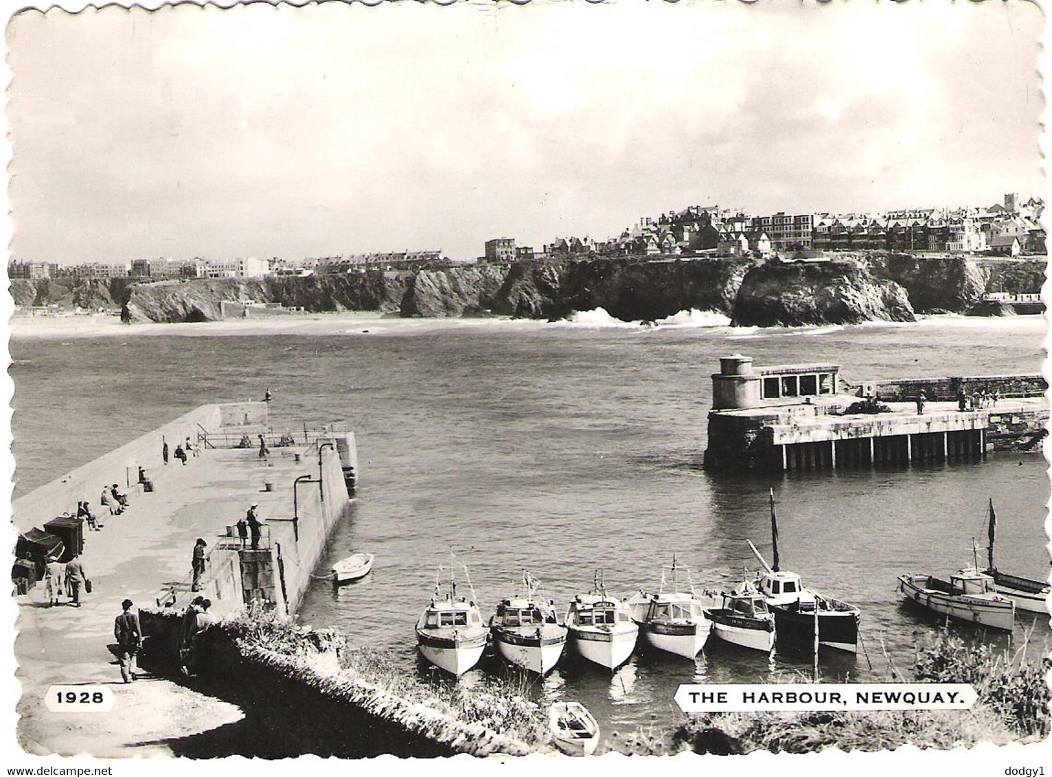 THE HARBOUR, NEWQUAY, CORNWALL, ENGLAND. Circa 1958 USED POSTCARD Ls2 - Newquay