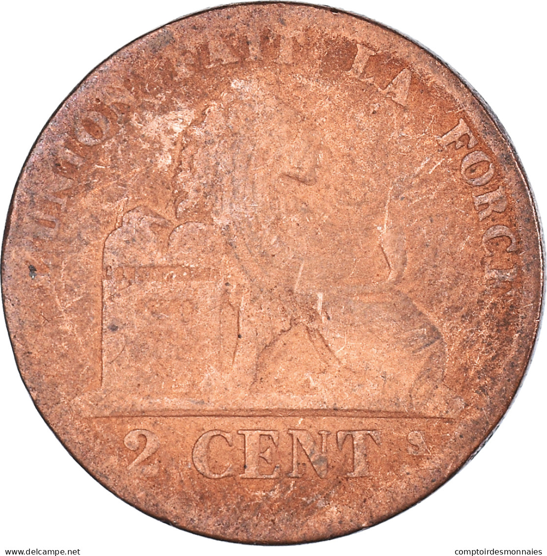 Monnaie, Belgique, 2 Centimes, 1858 - 2 Cent