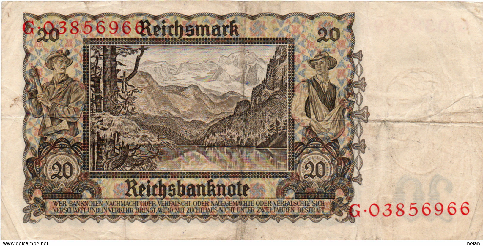 GERMANIA  20 REICHSMARK 1939  P-185 Circ - 20 Mark