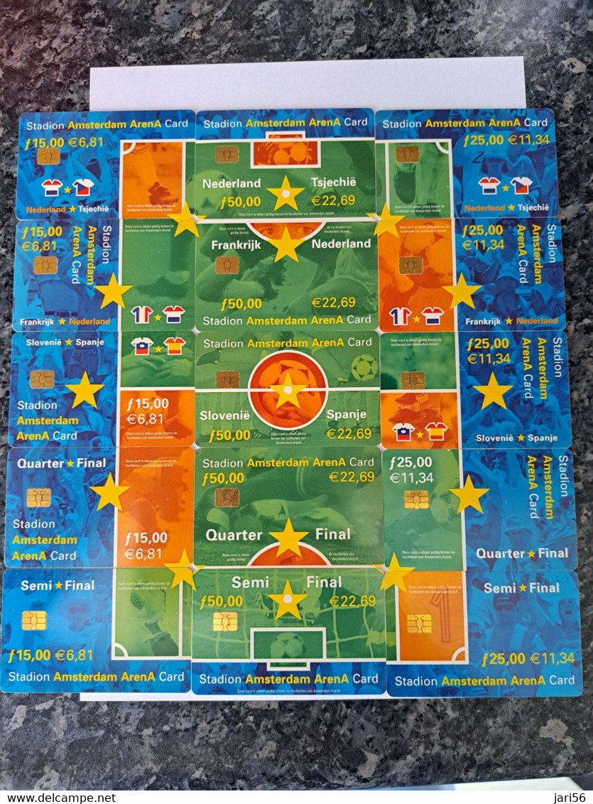 NETHERLANDS  ARENA CARD  COMPLETE PUZZLE 15 CARDS PLAYING FIELD / WITH SCHEME   FOOTBAL/SOCCER/ USED CARD  ** 10472** - Públicas