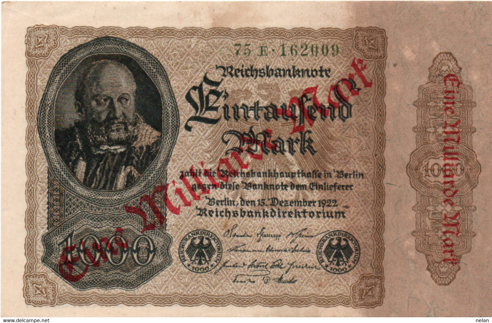 GERMANY - EINE MILLIARDE MARK  1922  - P-113a.2, Ros:R-110b  - AUNC - 1 Milliarde Mark