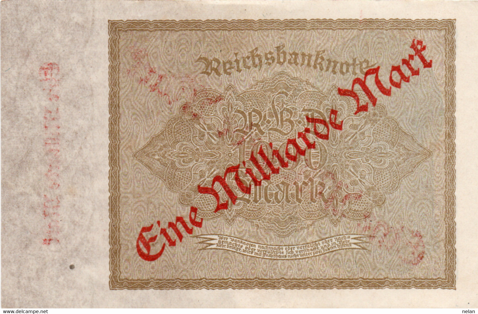 GERMANY - EINE MILLIARDE MARK  1922  - :P-113a.5, Ros:R-110e -  AUNC - 1 Mrd. Mark