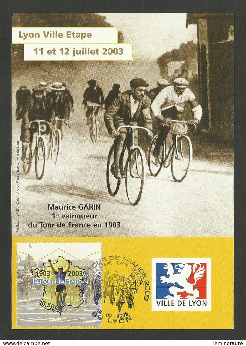 Carte TOUR DE FRANCE 2003 / étape De LYON - MORZINE......photo Maurice GARIN - Radsport