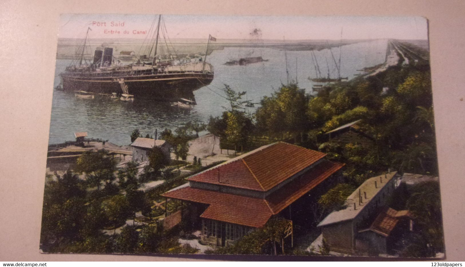EGYPTE PORT SAID ENTREE DU CANAL  1910 TO FRANCE - Port Said