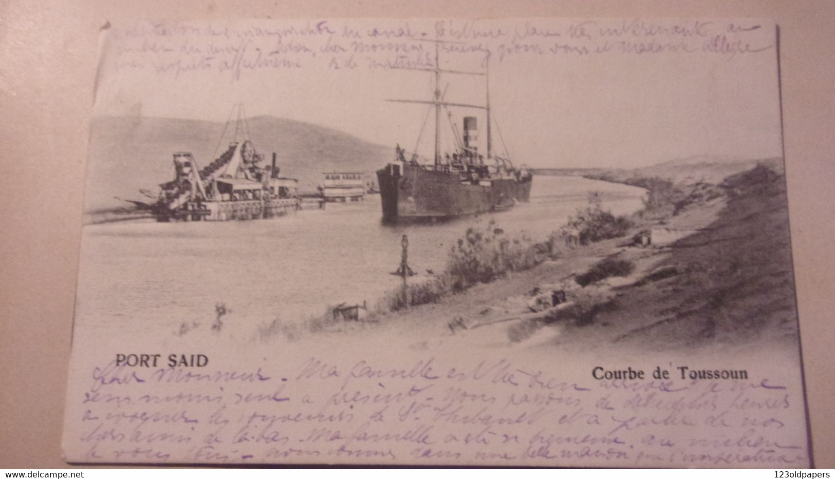 EGYPTE PORT SAID  COURBE DE TOUSSOUN 1908 TO FRANCE - Port Said