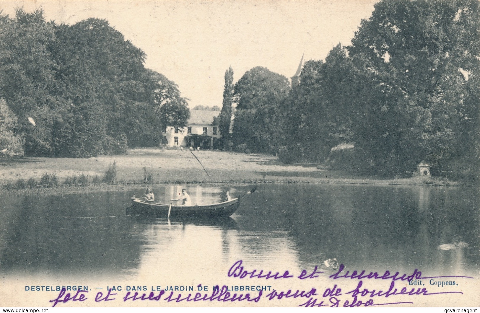 DESTELBERGEN  LAC DANS LE JARDIN DE M.LIBBRECHT      2 SCANS - Destelbergen