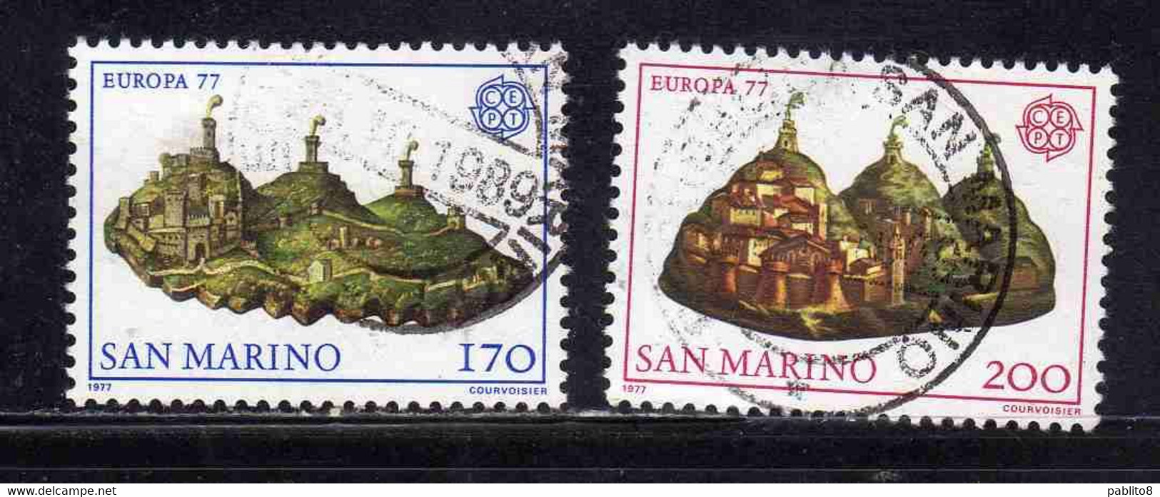 REPUBBLICA DI SAN MARINO 1977 EUROPA UNITA CEPT SERIE COMPLETA COMPLETE SET USATA USED OBLITERE' - Used Stamps