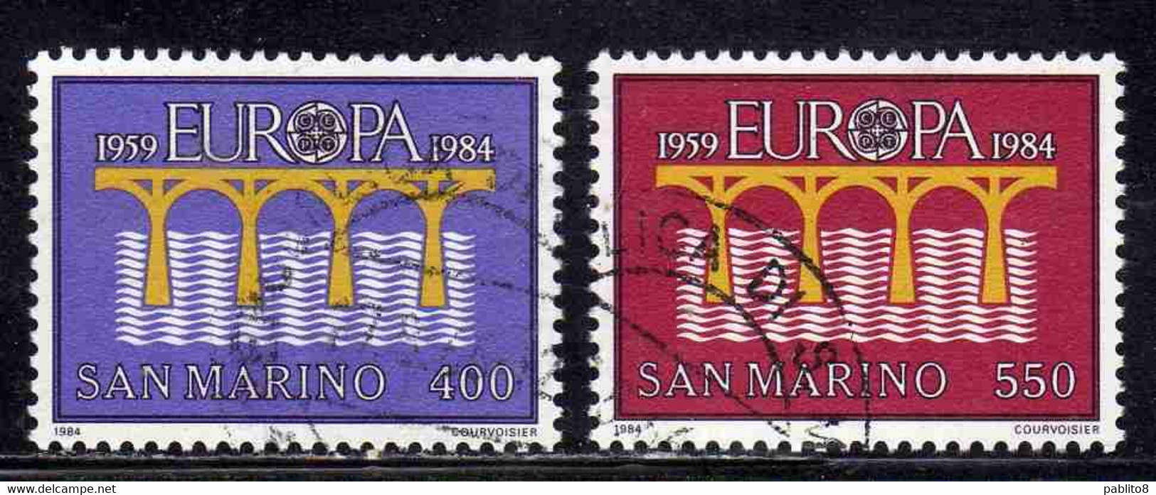 REPUBBLICA DI SAN MARINO 1984 EUROPA UNITA CEPT SERIE COMPLETA COMPLETE SET USATA USED OBLITERE' - Gebruikt