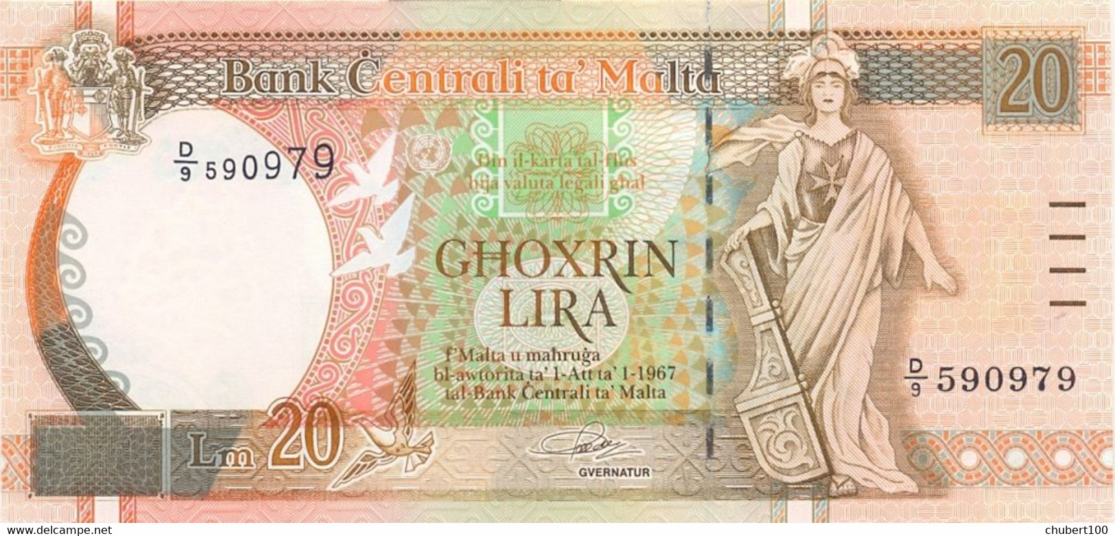 MALTA , P 48, 20 Lira , L 1967 (1994) , UNC Neuf , 20% Discount - Malta