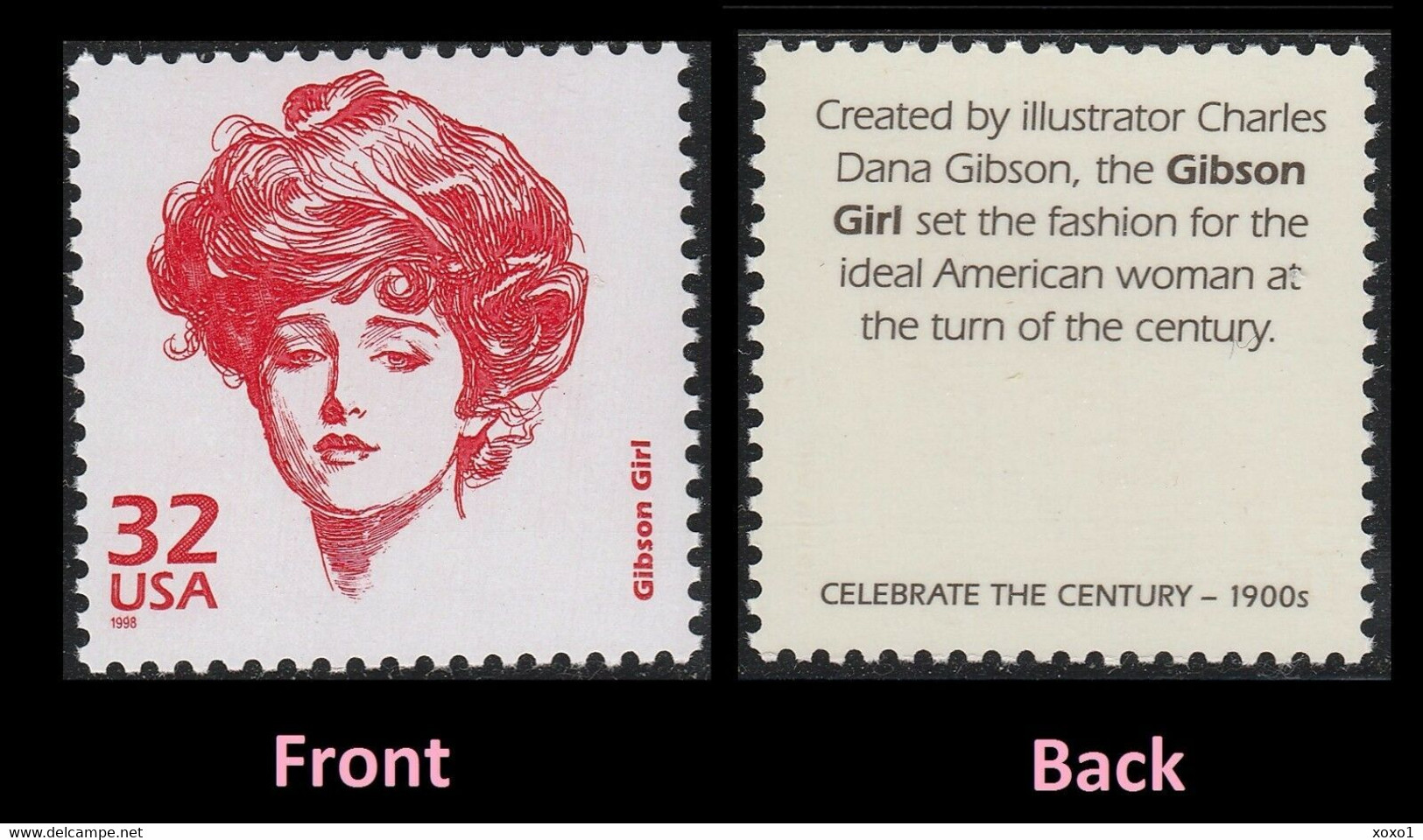USA 1998 MiNr. 2919 Celebrate The Century Gibson Girl Art Drawing Illustrator MNH ** 0,80 € - Grabados