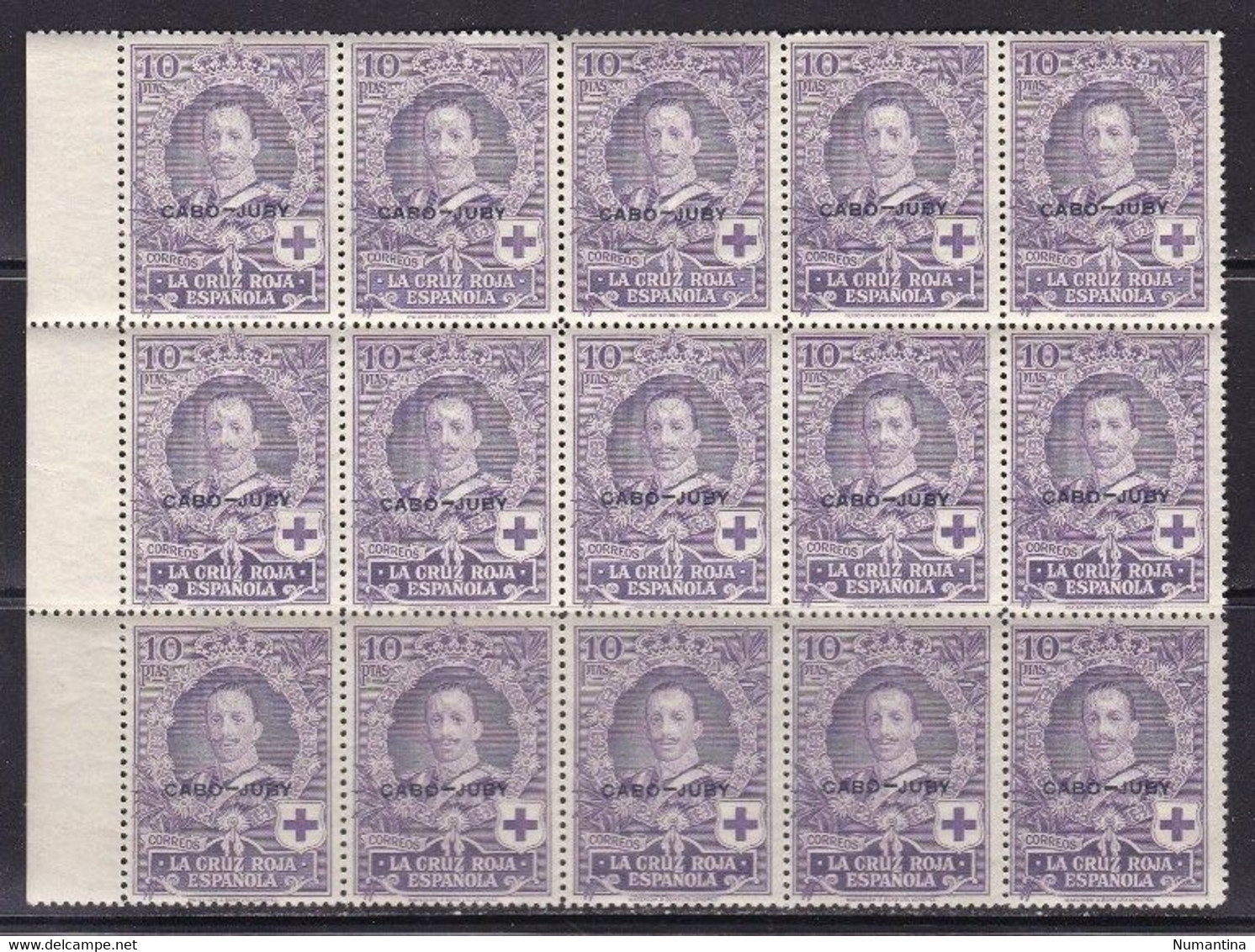 1926 - España - Marruecos - Edifil 38 - Bloque 15 - 10 Ptas - MNH - Valor 123,00 € - Cabo Juby