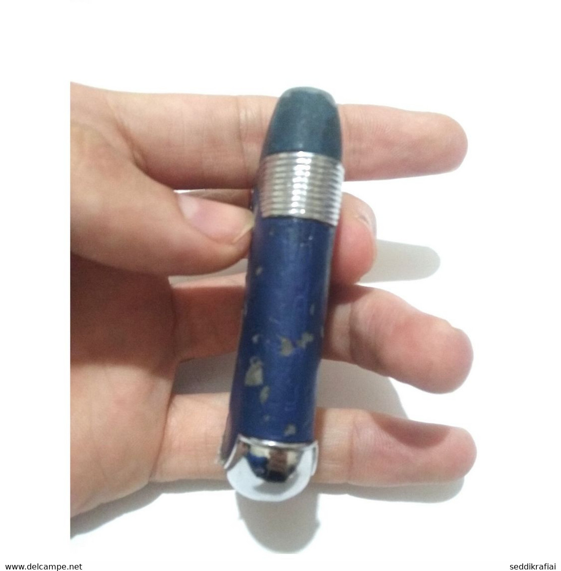 Vintage Lighter Marijuana Windproof Gaz Butane Blue Silver Gold Cigarette Working - Autres & Non Classés