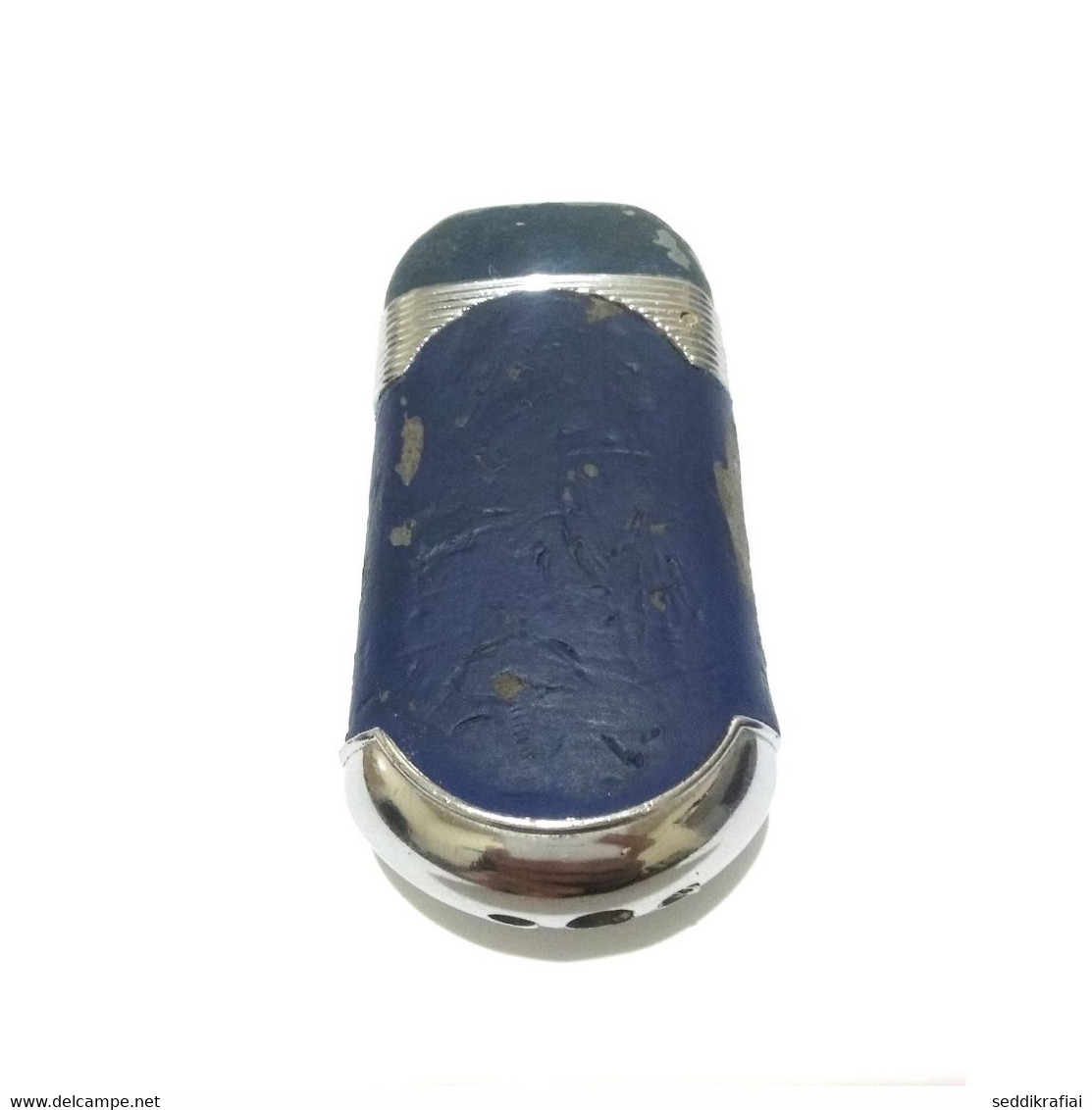 Vintage Lighter Marijuana Windproof Gaz Butane Blue Silver Gold Cigarette Working - Autres & Non Classés