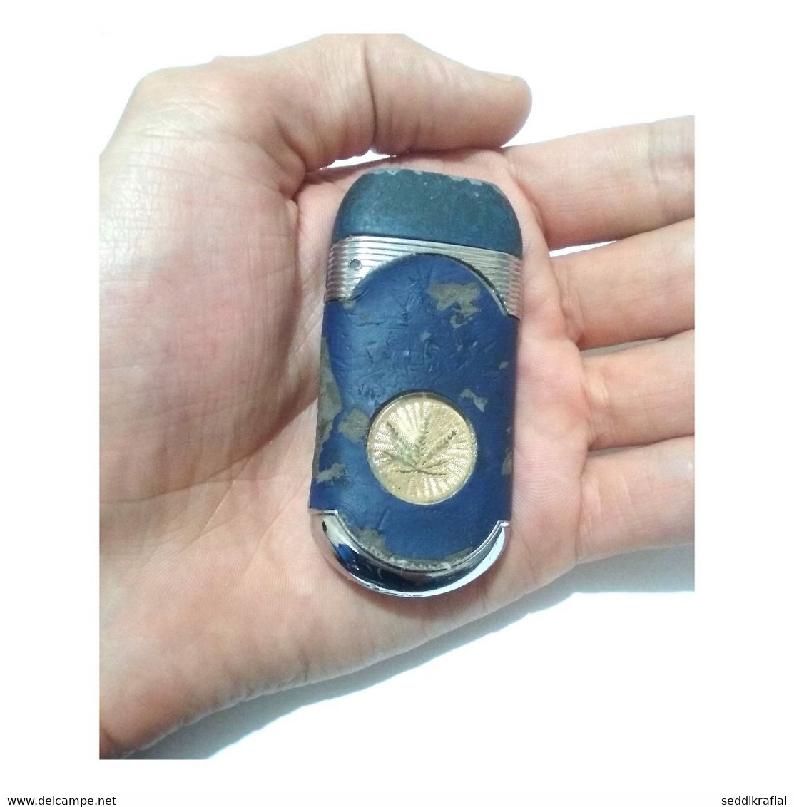 Vintage Lighter Marijuana Windproof Gaz Butane Blue Silver Gold Cigarette Working
