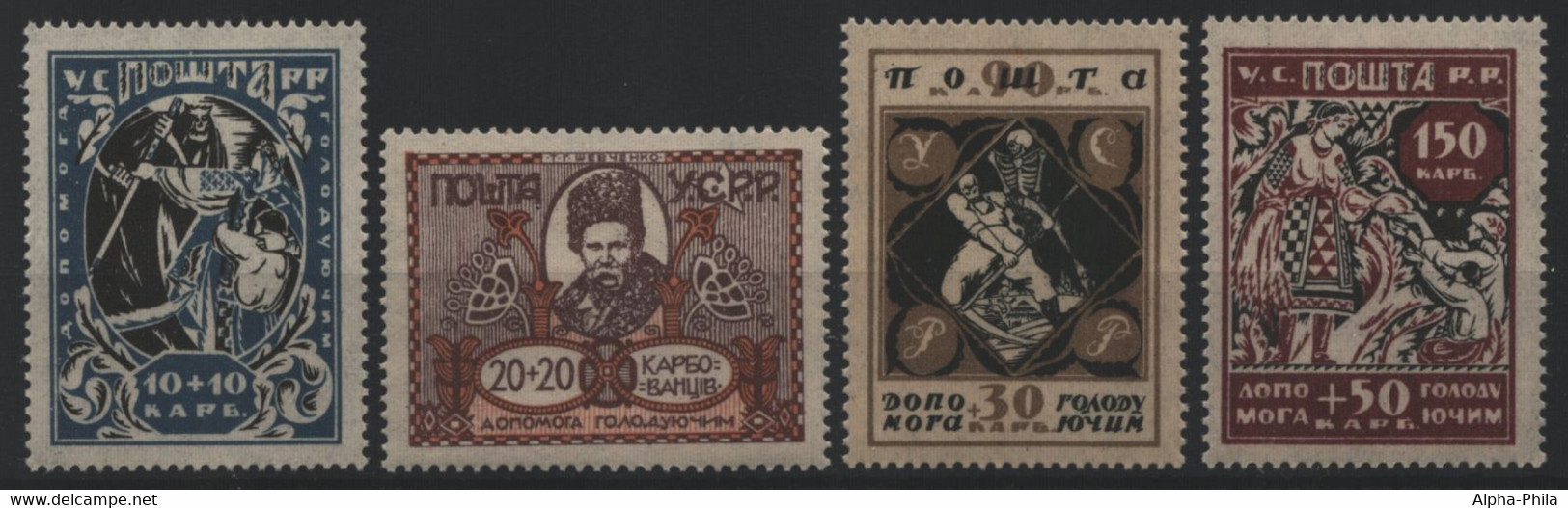 Ukraine 1923 - Mi-Nr. 67-70 A ** - MNH - Hungerhilfe - Ukraine