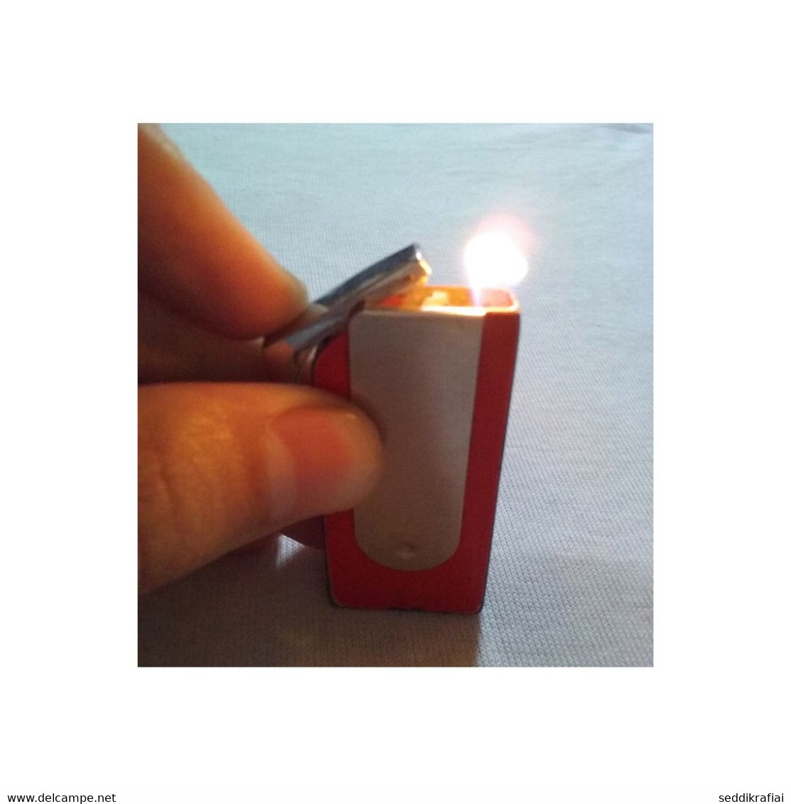 Pocket Lighter Red NE Clip Cigarette Gaz Butane Smoking Collectible Working