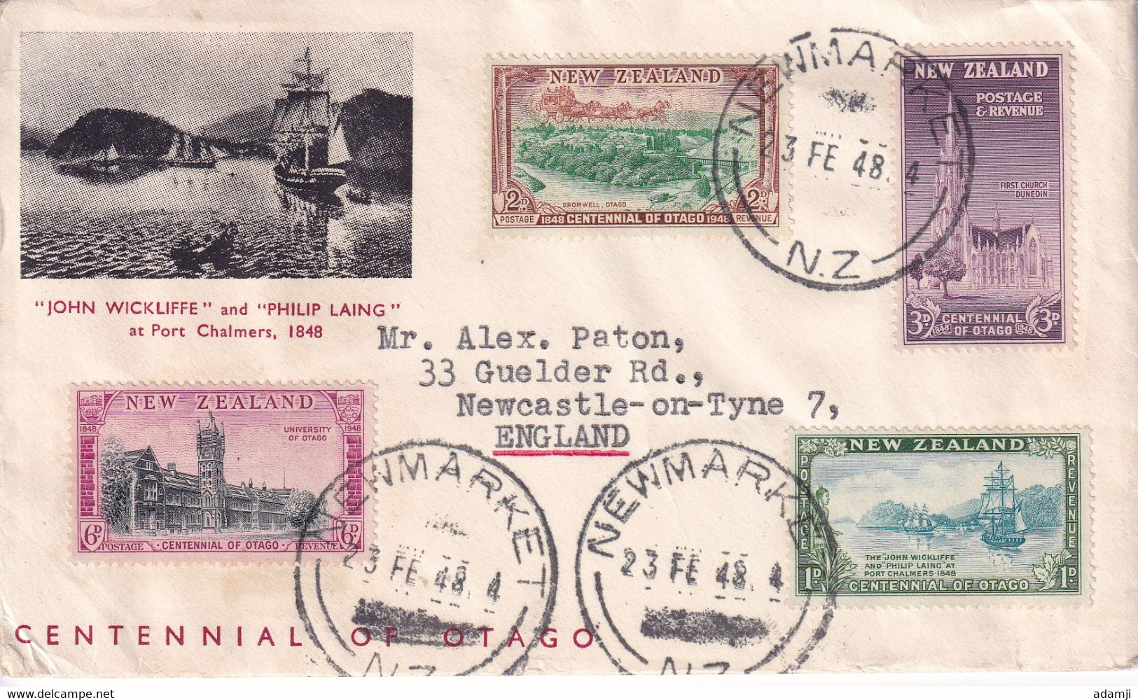 NEW ZEALAND 1948 HON WICKLIFFE SET FDC COVER. - Brieven En Documenten