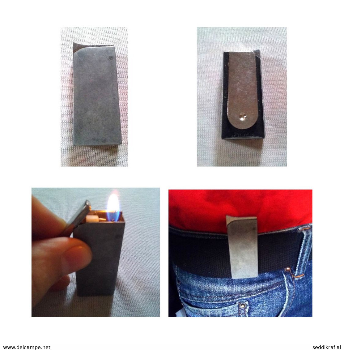 Pocket Lighter Gray NE Clip Cigarette Gaz Butane Smoking Collectible Working - Autres & Non Classés