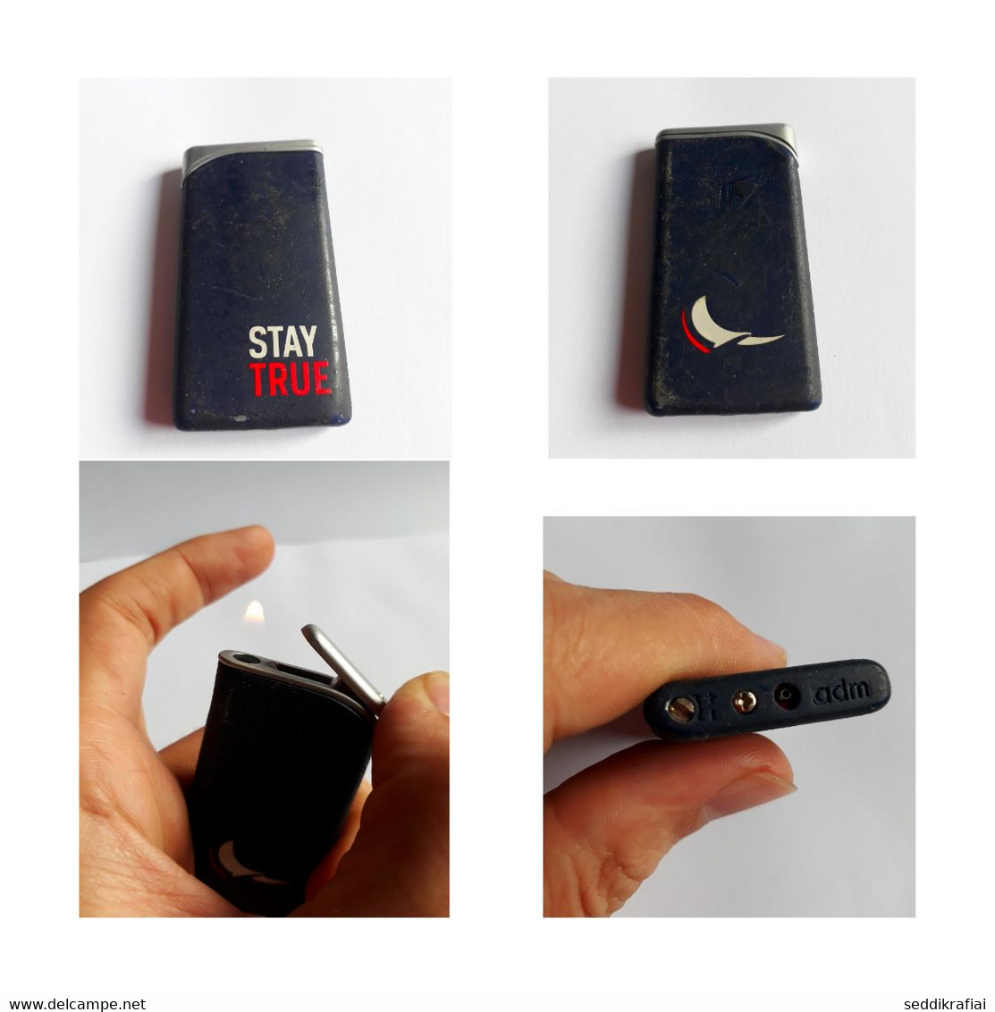 Lighter ADM Classic Navy Blue Stay True Cigar Cigarette Gaz Butane Collectible - Autres & Non Classés