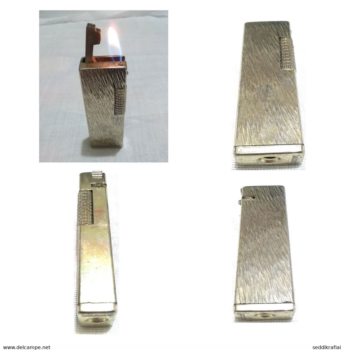 Old Flaxy Lighter Working Tobacciana Collectible Pocket Cigarette Gold Vintage - Autres & Non Classés