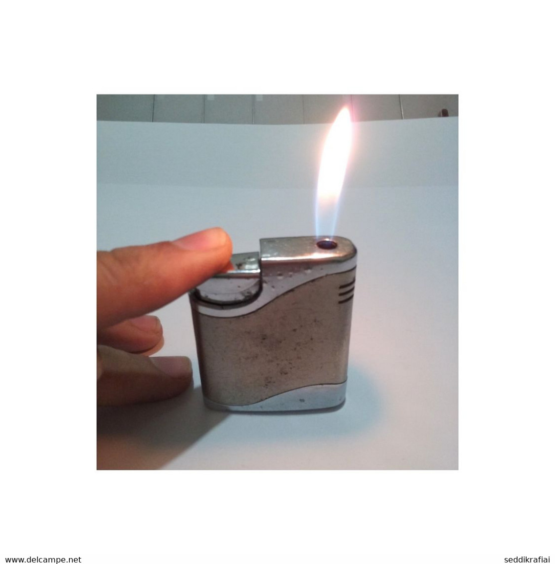 Vintage Lighter Electric Pocket Silver Gas Cigarette Collector's Item Working Very Good