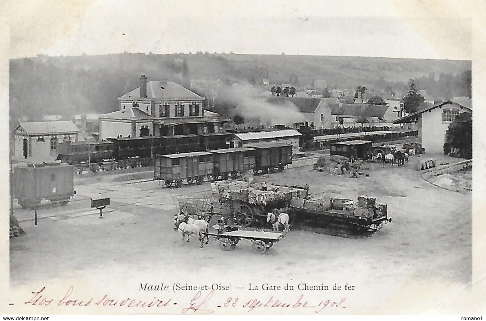 78)   MAULE - La Gare Du Chemin De Fer - Maule