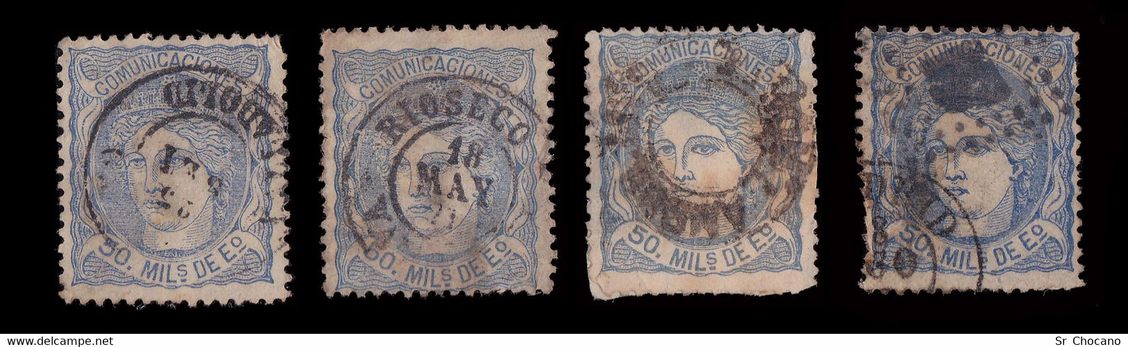 España.1870.Efigie Alegórica.50m.Lote 12 Matasello.Edifil.107 - Used Stamps