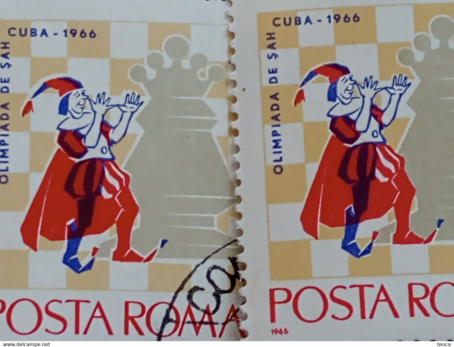 Stamps Errors Chess Romania 1966 MI 2479 Printed With Misplaced Chess Piece Used - Abarten Und Kuriositäten