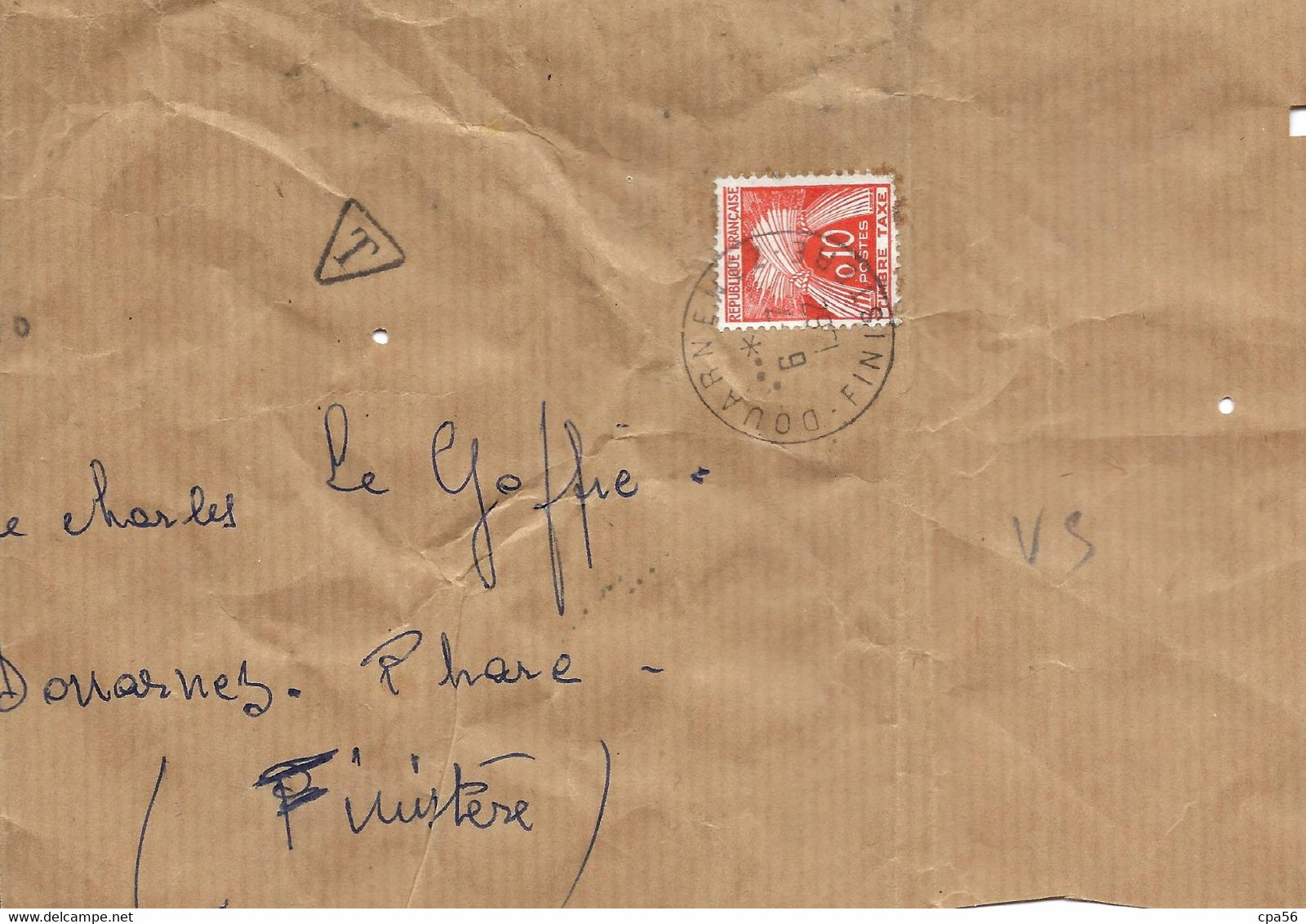 TAXE 0,10 Gerbe 1962 DOUARNENEZ Finistère - 1960-.... Lettres & Documents