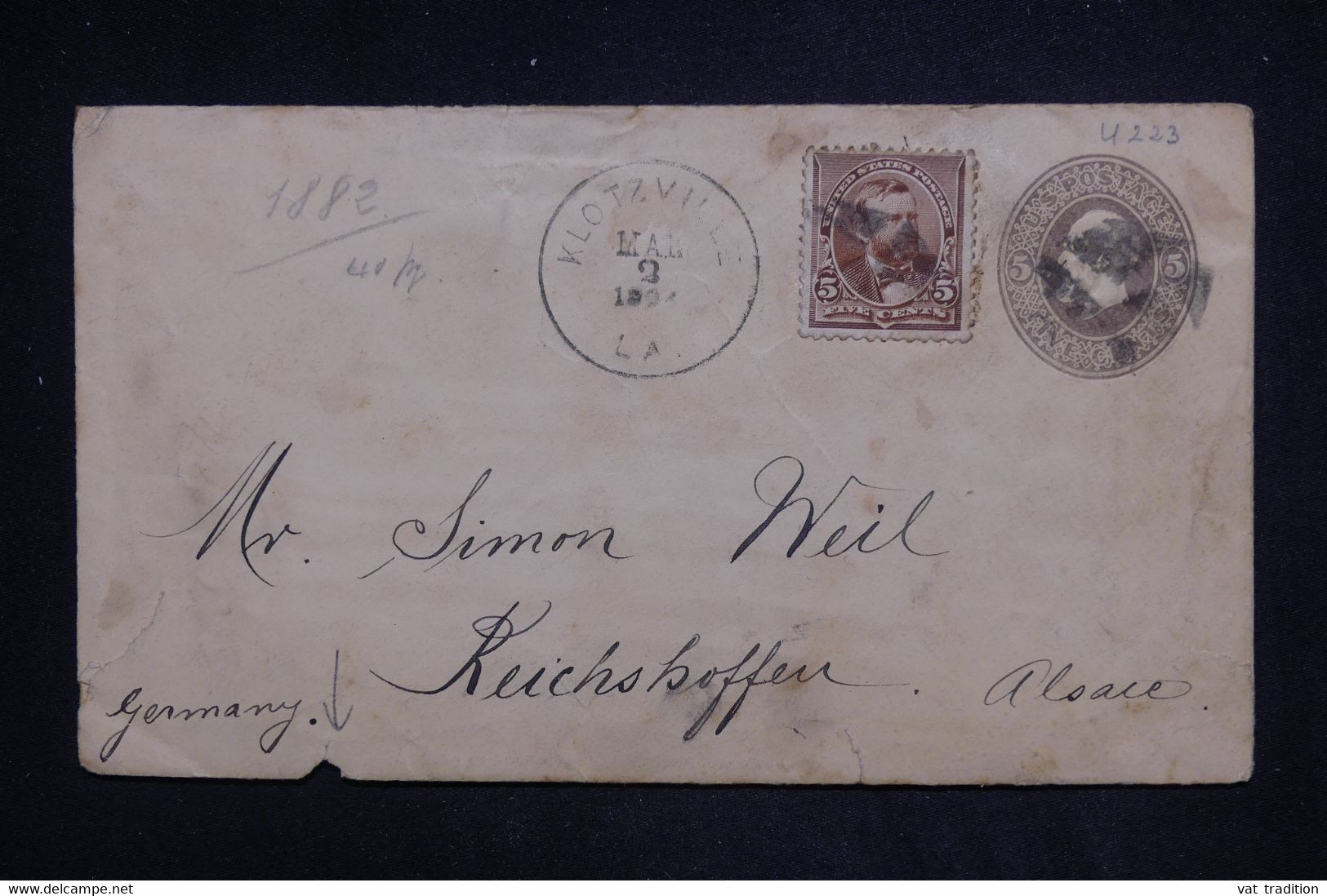 ETATS UNIS - Entier Postal (illustré Au Verso ) + Complément De Klotzville Pour L'Allemagne En 1904 - L 126793 - 1901-20