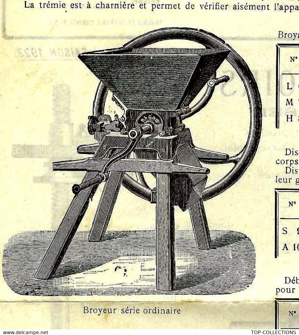 1923 BEAUVAIS & ROBIN Angers MATERIEL AGRICULTURE VITICULTURE VENDANGE  VIN VIS PRESSOIRS FOULOIRS BROYEURS - Publicités