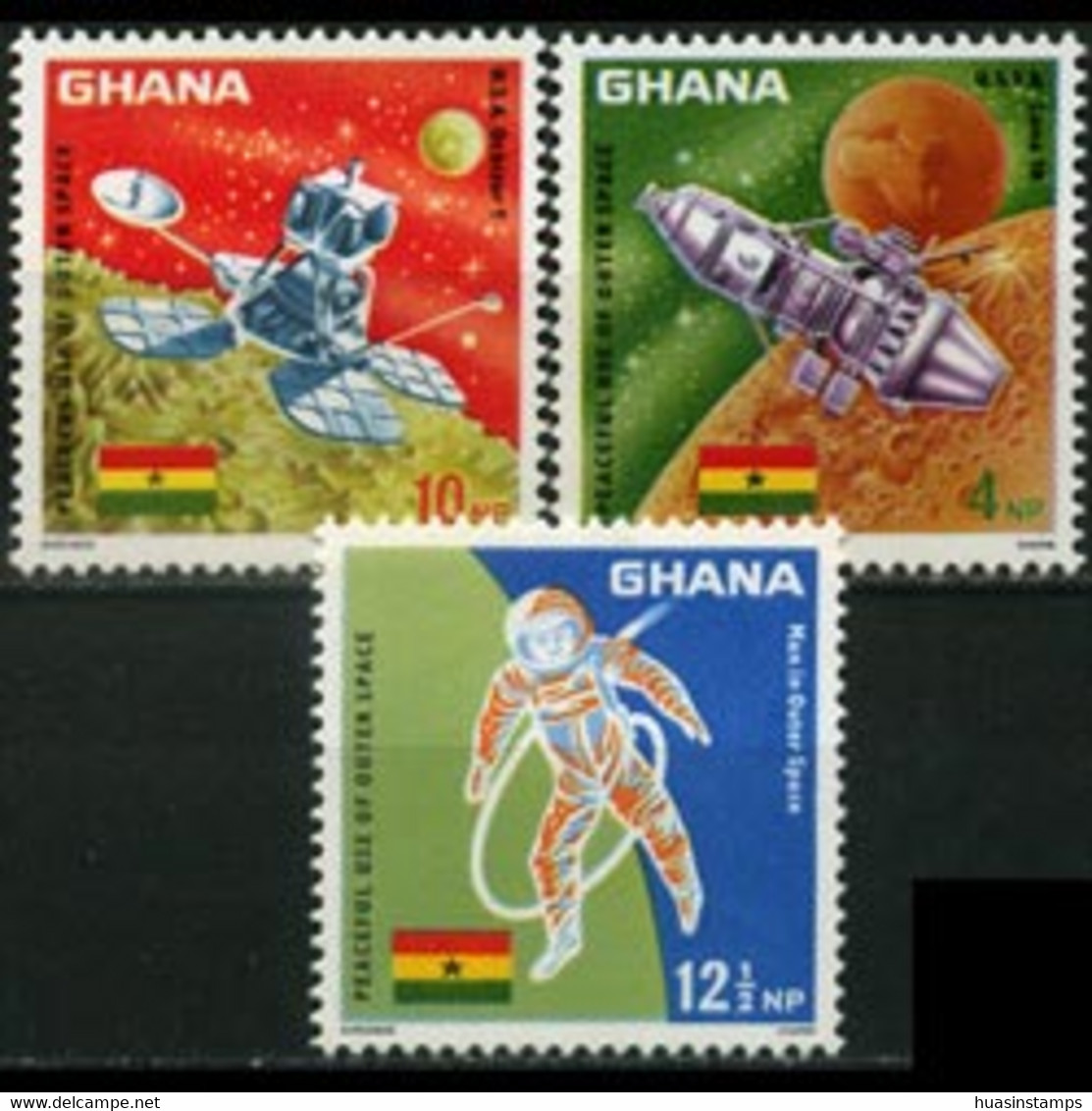 GHANA 1967 - Scott# 305-7 Space Achievements Set Of 3 MNH - Ghana (1957-...)