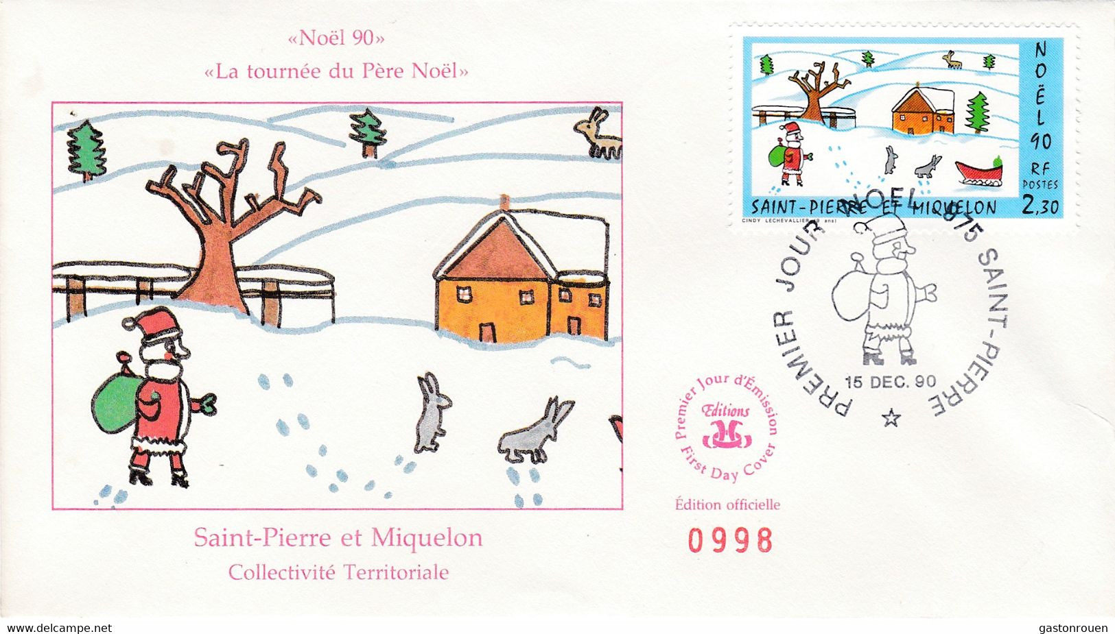 St Pierre & Miquelon PREMIER JOUR FDC 1990 533 Noël - FDC